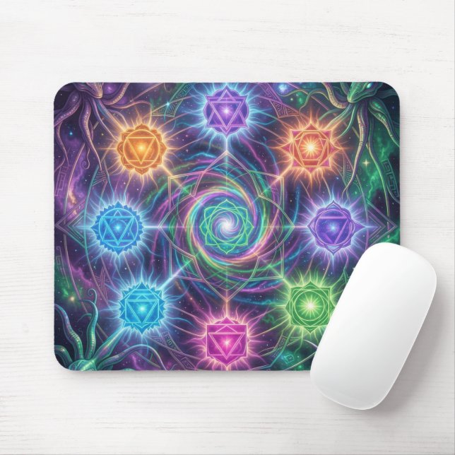 Die 7 Chakren´5 Mouse Pad (With Mouse)