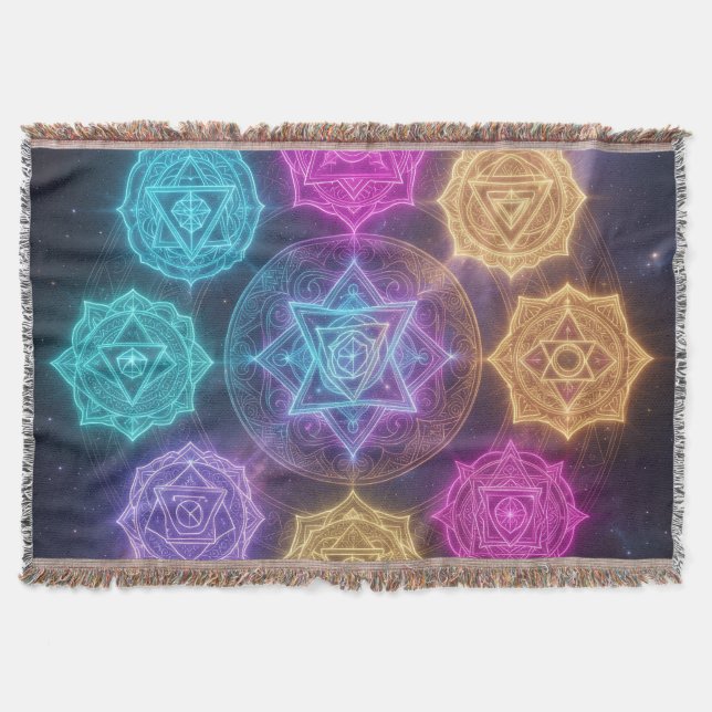 Die 7 Chakren´6 Throw Blanket (Front)