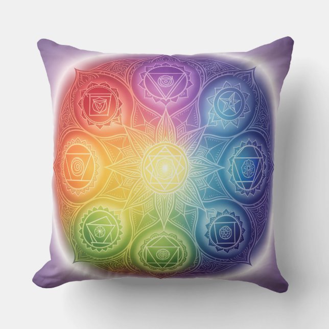 Die 7 Chakren´9 Throw Pillow (Front)
