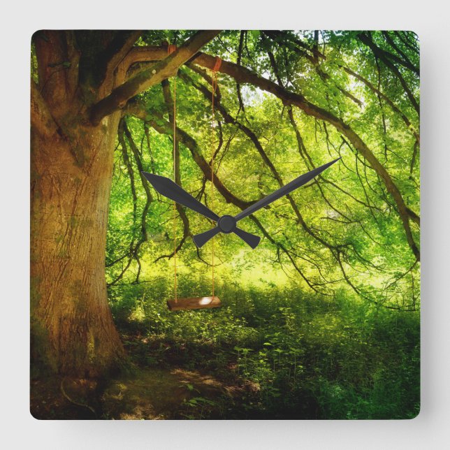 Die Baumschaukel Square Wall Clock (Front)