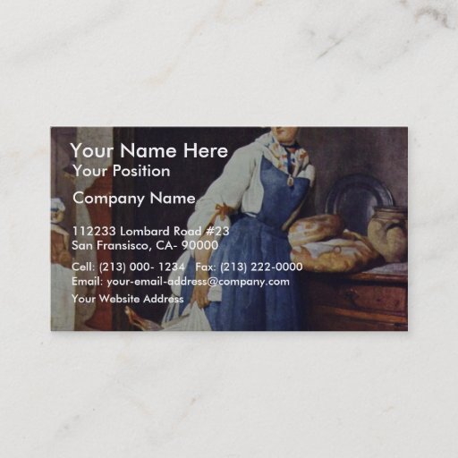 Customizable Die Besorgerin By Chardin Jean-Baptiste Siméon (Be Business Card Template
