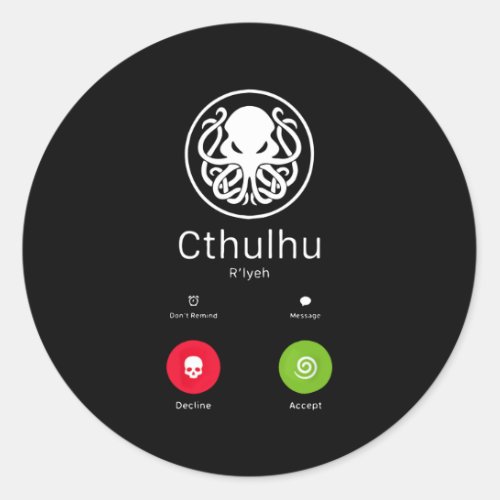 Die Call of Cthulhu Classic Round Sticker