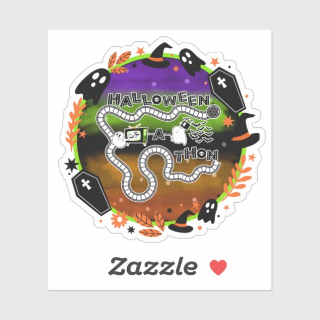 die-cut Halloweenathon Circle Game Board Sticker (Sheet)