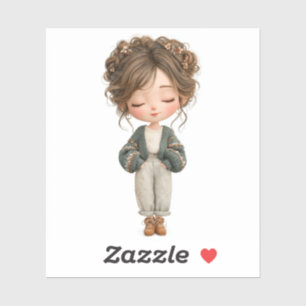 Die-Cut Sticker – Cute Girl Character