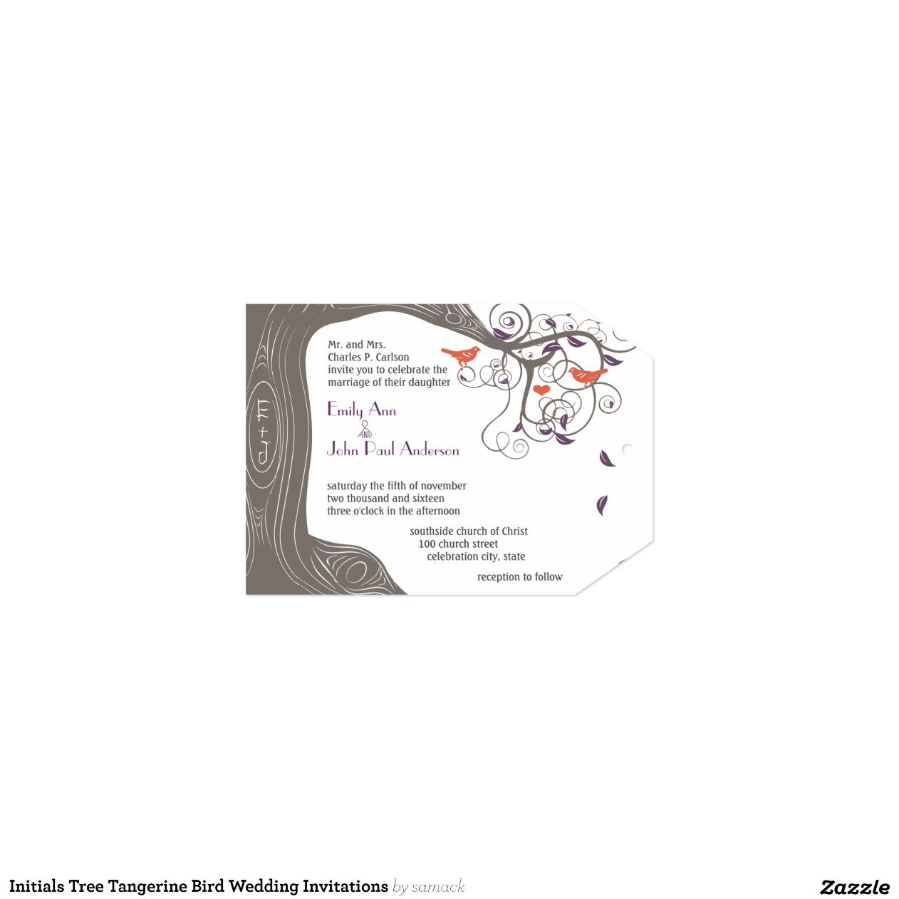 Die Cut Tree Wedding Invitations 6