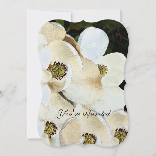 Die Cut Vintage Birds Magnolia Wedding Invitation