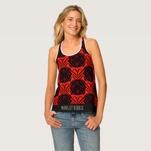 Die cuts Floral Smooth corner Elegant Pattern Tank Top