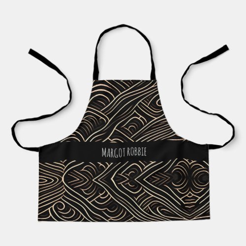 Die cuts Stylized Wood Monochrom Modern Pattern Apron