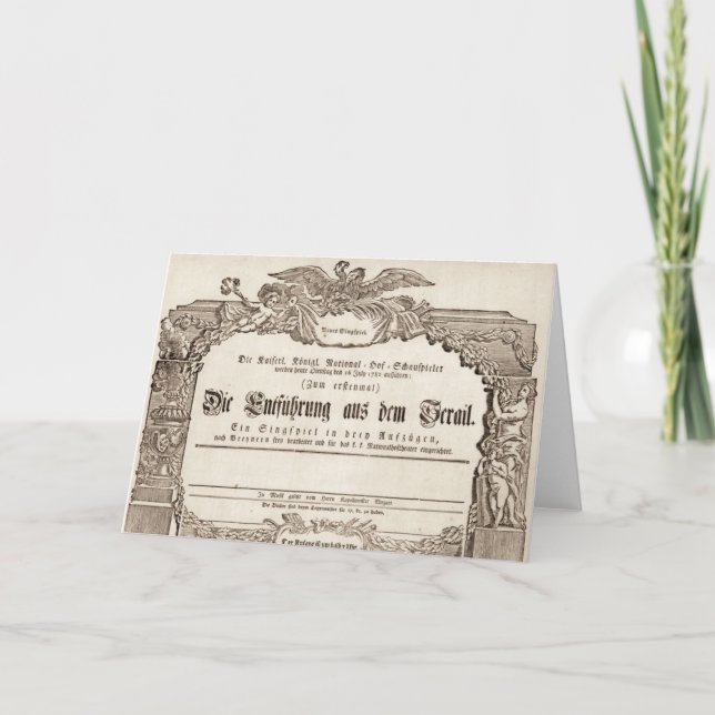 Die Entführung aus dem Serail (Mozart) Card (Front)