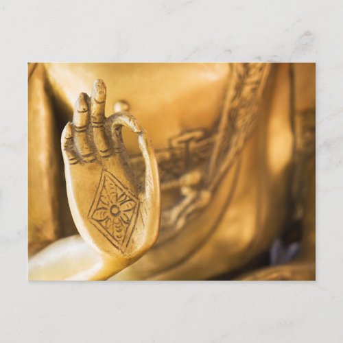 Die Hand des goldenen ZEN Buddha Postcard