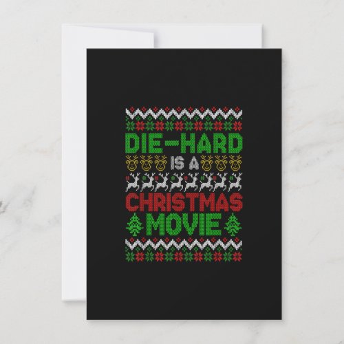 Die_Hard Is A Christmas Movie Funny Ugly Christmas Invitation