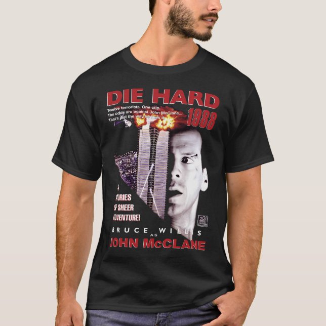 Die Hard Retro Movie Montage T-Shirt (Front)