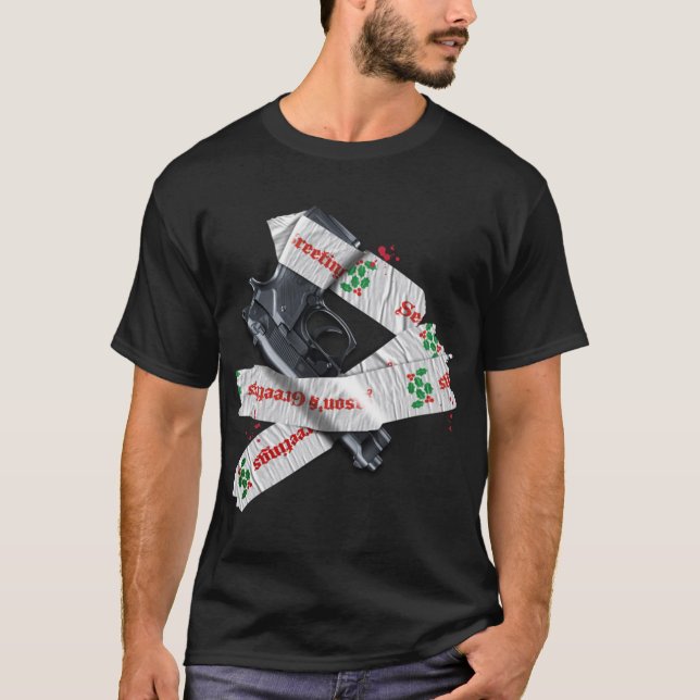 Die Hard T-ShirtDie Hard – Gift Wrapped Gun T-Shirt (Front)