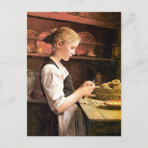 Die kleine Kartoffelschälerin Postcard