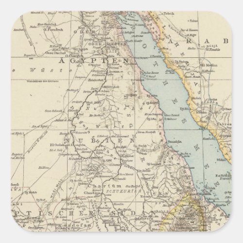 Die Nillander _ Atlas Map of the Nile Square Sticker