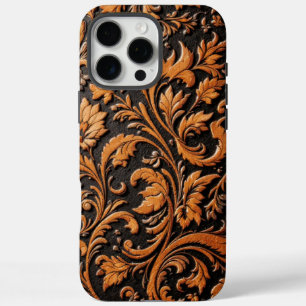 Die pressed embossed leather design iPhone 16 pro max case