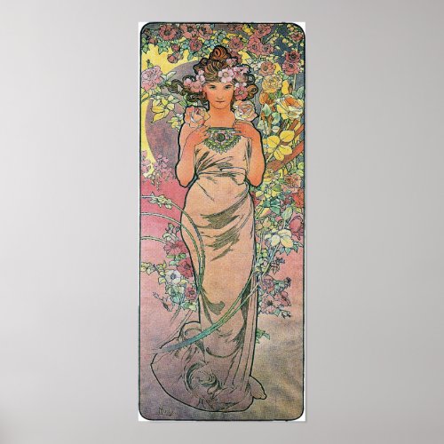 Die Rose by Alfons Mucha 1898 Poster