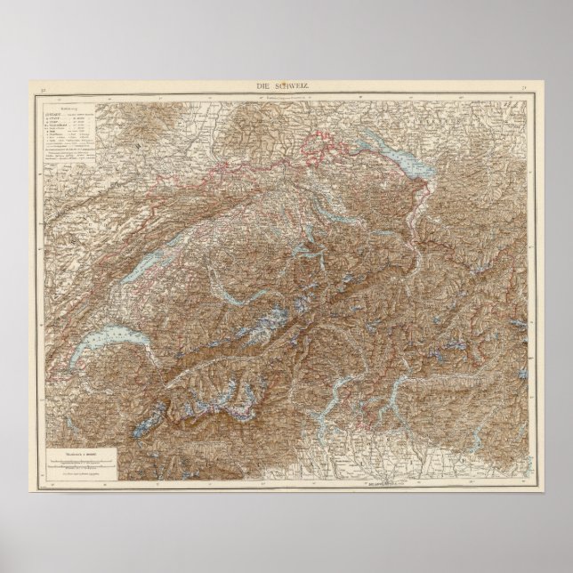 Die Schweiz, Switzerland Atlas Map Poster (Front)