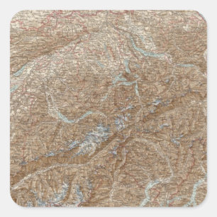 Die Schweiz, Switzerland Atlas Map Square Sticker