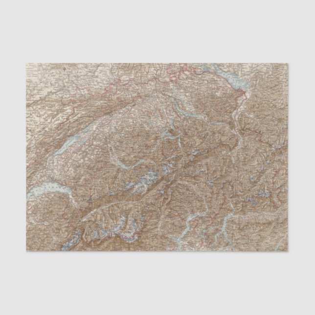 Die Schweiz,  Switzerland Atlas Map Tissue Paper (Front)