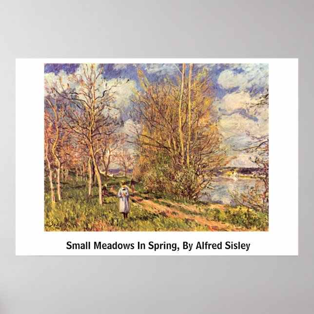 Die Small Meadows In Spring, By Alfred Sisley Poster (Front)