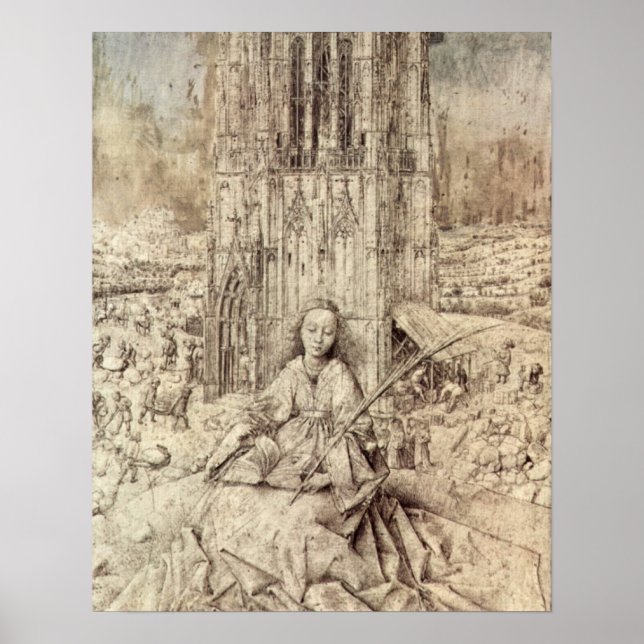 Die St. Barbara by Jan van Eyck Poster (Front)