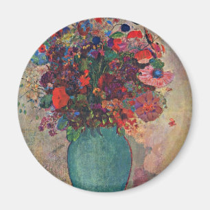 Die Türkisvase By Redon Odilon (Best Quality) Magnet
