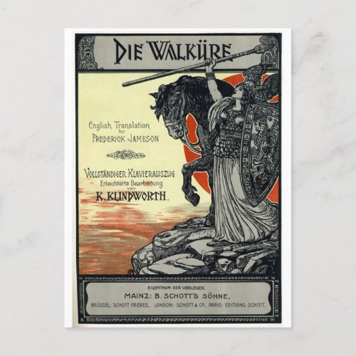 Die Walkre Vocal score title page 1899 Postcard