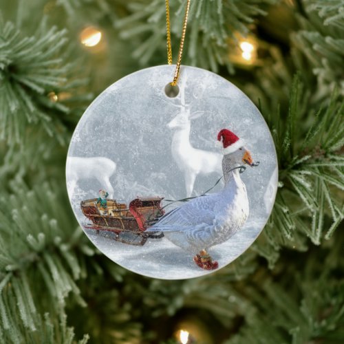 Die Weihnachtsgans Ceramic Ornament