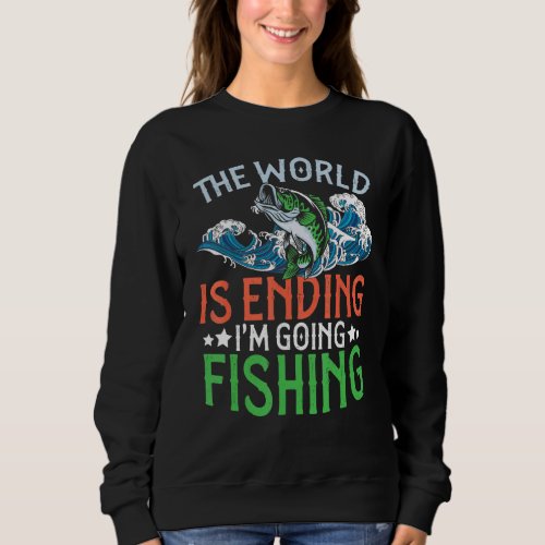 Die Welt Geht Unter Ich Geh Fishing Men Fischer 2 Sweatshirt