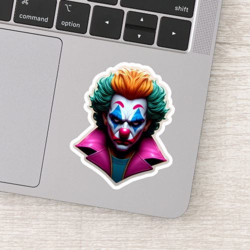 Died Pan Clown Head Sticker