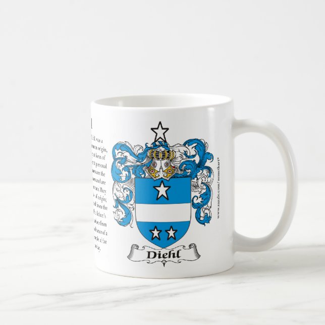 Diehl, the Origin, the Meaning and the Crest Coffee Mug (Right)