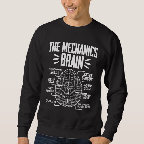 Diesel Car Fixing The Mechanics Brain Auto Repair Sweatshirt