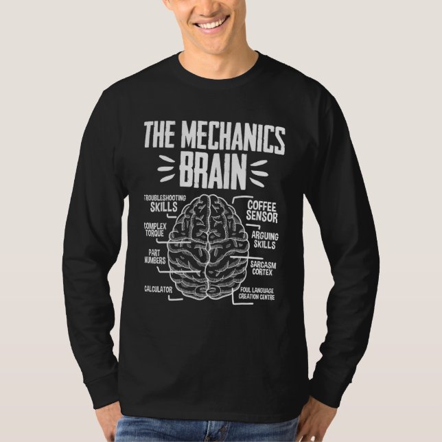 Diesel Car Fixing The Mechanics Brain Auto Repair T-Shirt (Front)