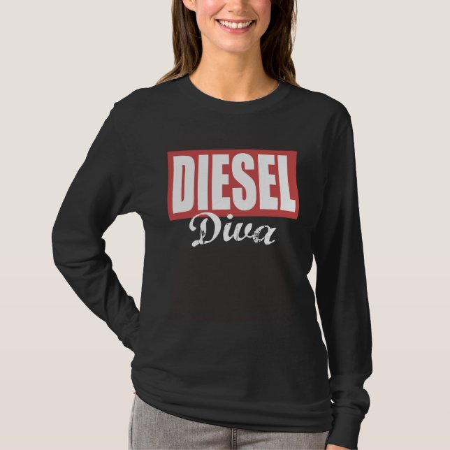 Diesel Diva Ladies Diesel Truck Dirty Diesel Chick T-Shirt (Front)