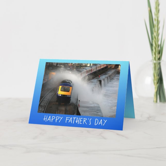 Diesel engine and waves Father's Day personalized Card (Front)