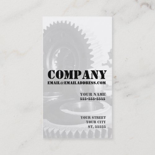 Diesel Engine Business Card with Gears