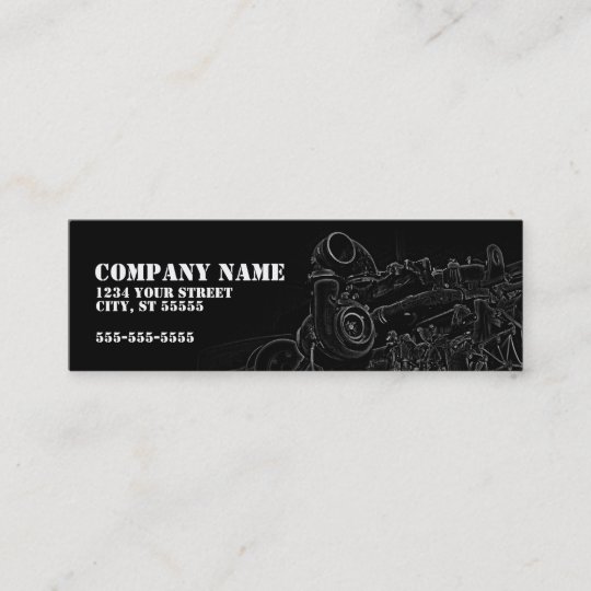 Diesel Engine Thin Mechanic Business Card 