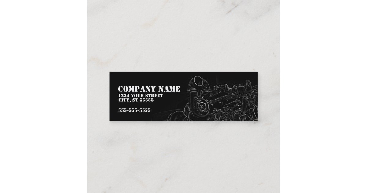 Diesel Engine Thin Mechanic Business Card | Zazzle