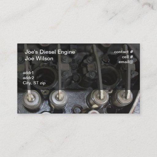 Customizable Diesel engine valves business card