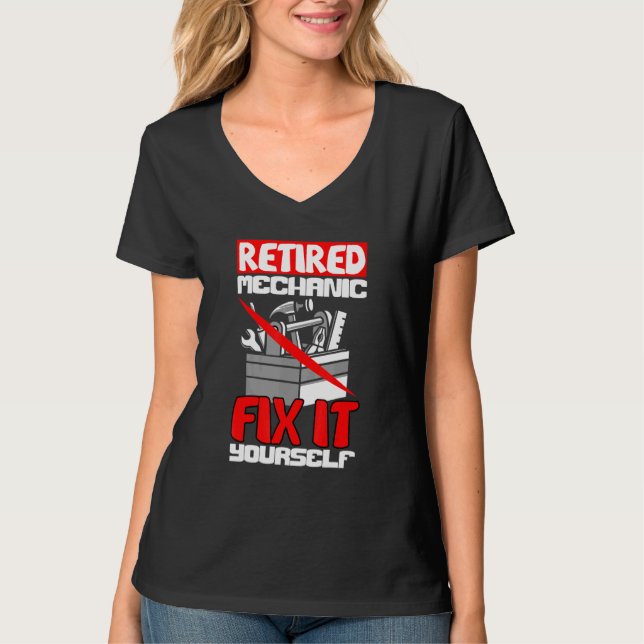 Diesel Engineer Car Fixing Retired Mechanic Auto R T-Shirt (Front)