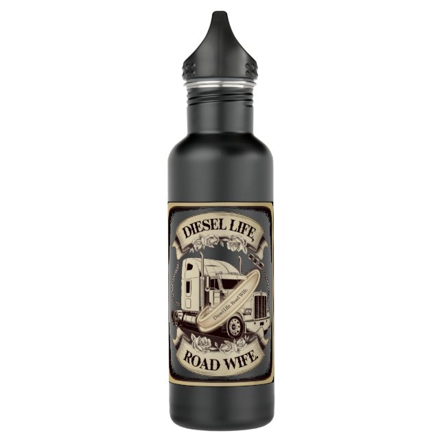 Diesel Life...Road Wife Stainless Steel Water Bottle (Left)