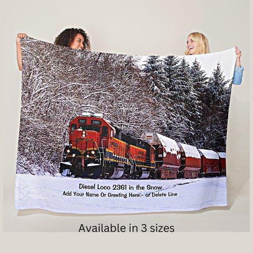 Diesel Loco 2361 in the Snow _ Add Name           Fleece Blanket