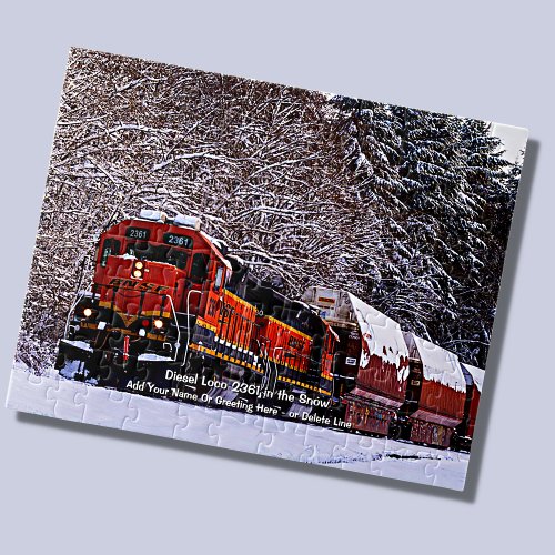 Diesel Loco 2361 in the Snow _ Add Name            Jigsaw Puzzle