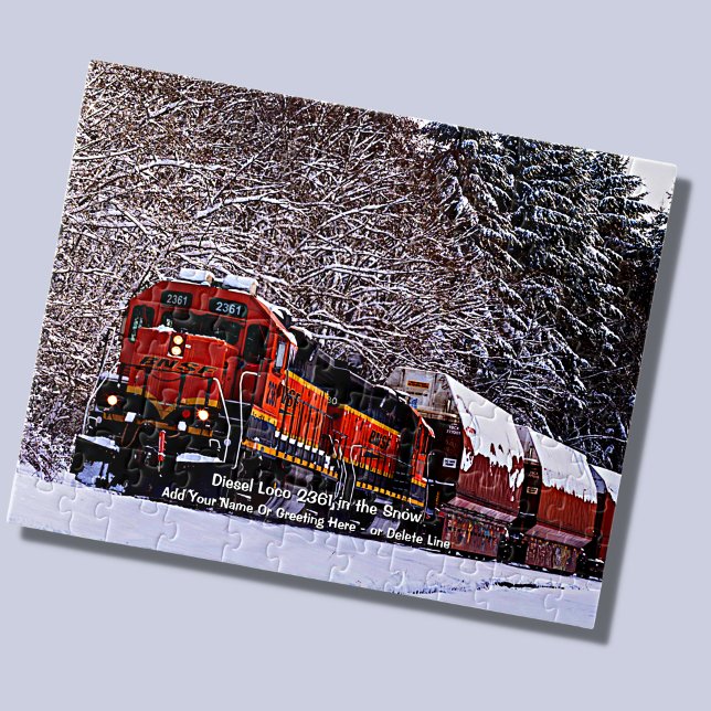 Diesel Loco 2361 in the Snow - Add Name            Jigsaw Puzzle (Creator Uploaded)