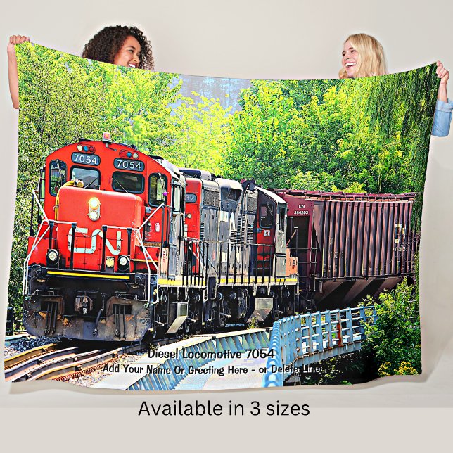 Diesel Locomotive 7054  - Add Name                 Fleece Blanket (Creator Uploaded)