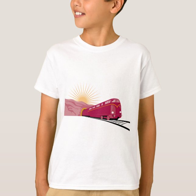 Diesel Locomotive Coming out of tunnel T-Shirt (Front)