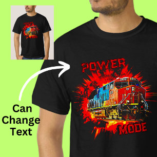 Diesel Locomotive Train Power Mode Bursting Out T-Shirt