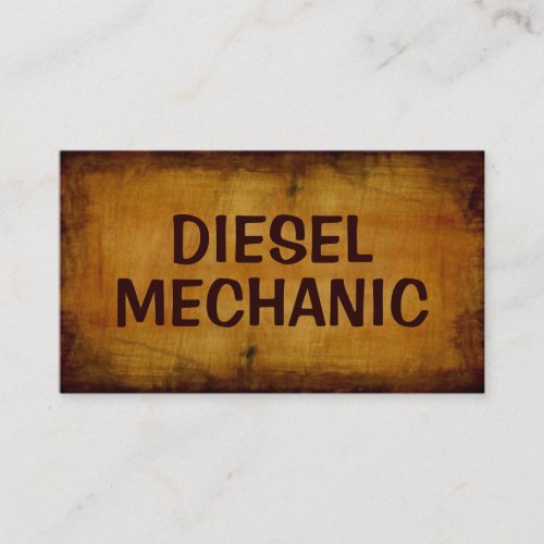 Diesel Mechanic Antique Business Card