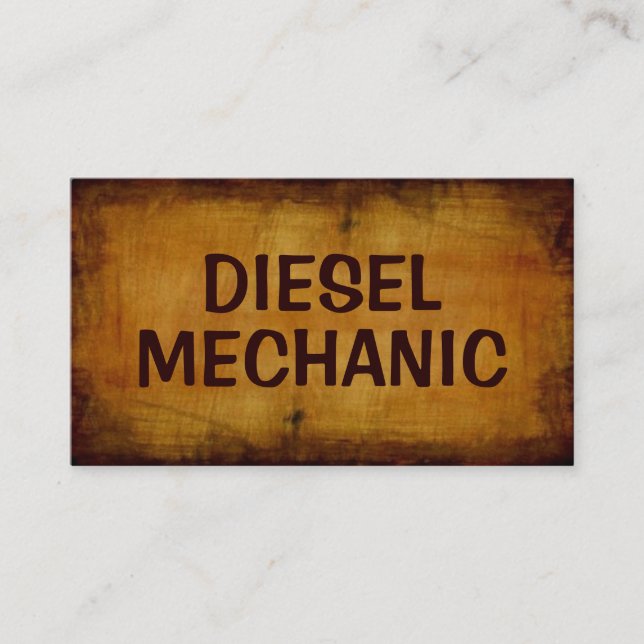 Diesel Mechanic Antique Business Card (Front)
